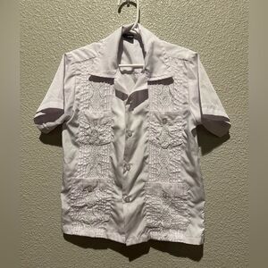 Guayabera Boys Shirt White Shirt Size 4